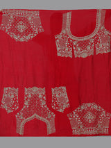 Red raw silk handcrafted bridal lehenga choli elegance