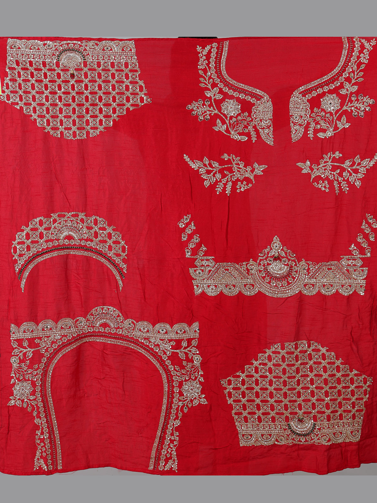 Red raw silk heavy bridal lehenga choli design