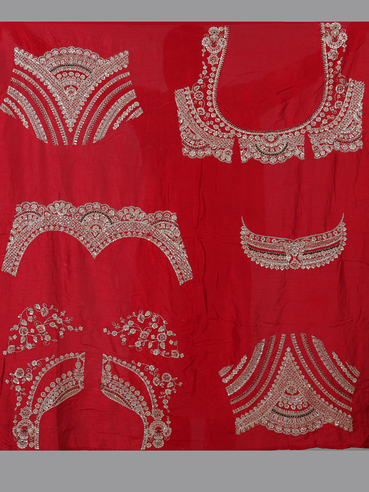 Red raw silk lehenga choli for bride