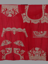 Red raw silk bridal lehenga choli with zardosi