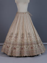 Beige designer tussar silk lehenga choli with dupatta