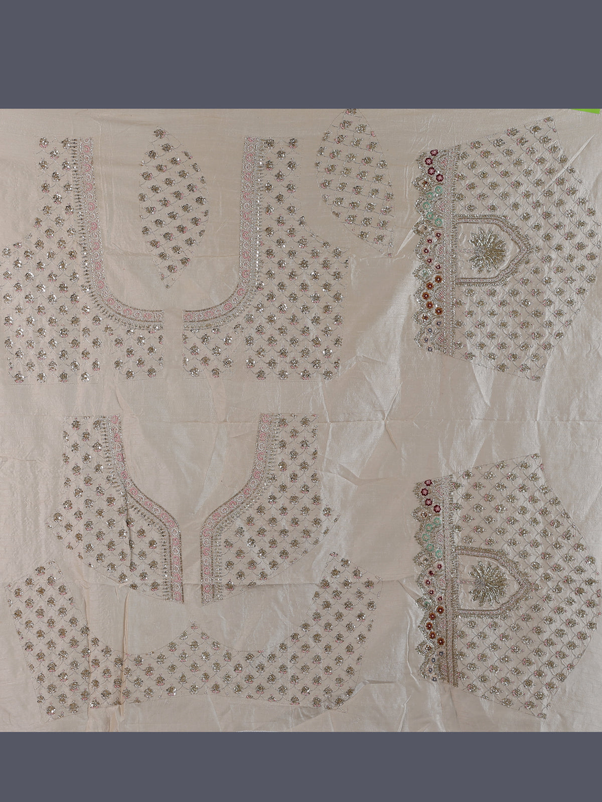 Beige designer tussar silk lehenga choli with dupatta
