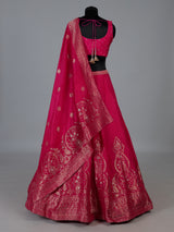 Rani pink cotton silk wedding lehenga choli