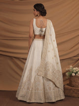 White elegant cotton silk lehenga choli