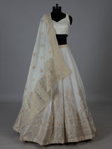 White elegant cotton silk lehenga choli