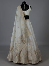 White elegant cotton silk lehenga choli