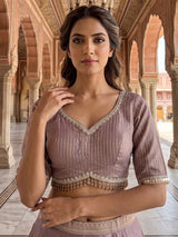 Purple designer dupion silk lehenga choli