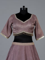 Purple designer dupion silk lehenga choli