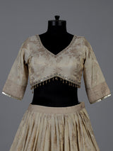 Beige embroidered chanderi silk lehenga choli