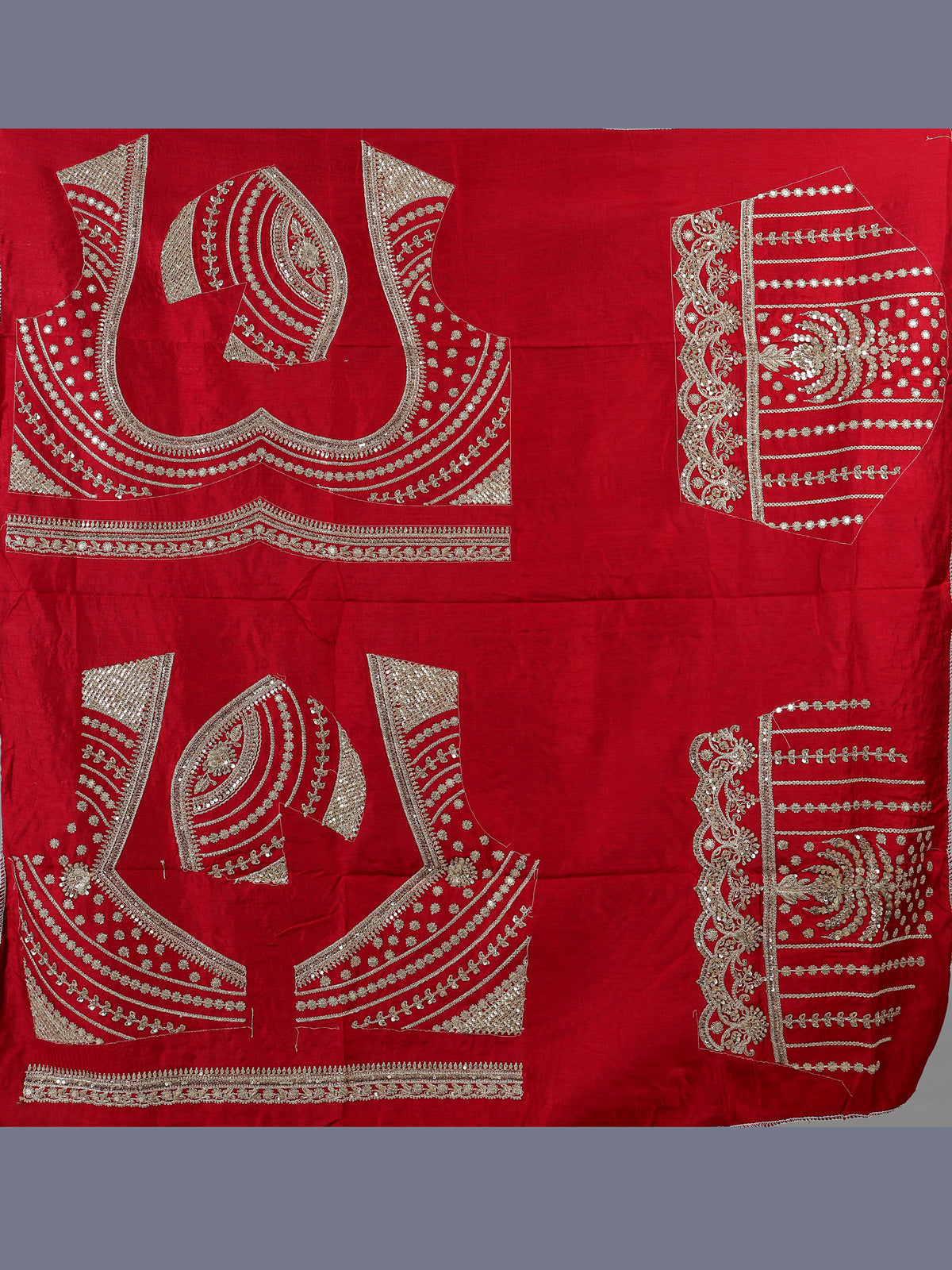 Red luxury raw silk wedding lehenga choli