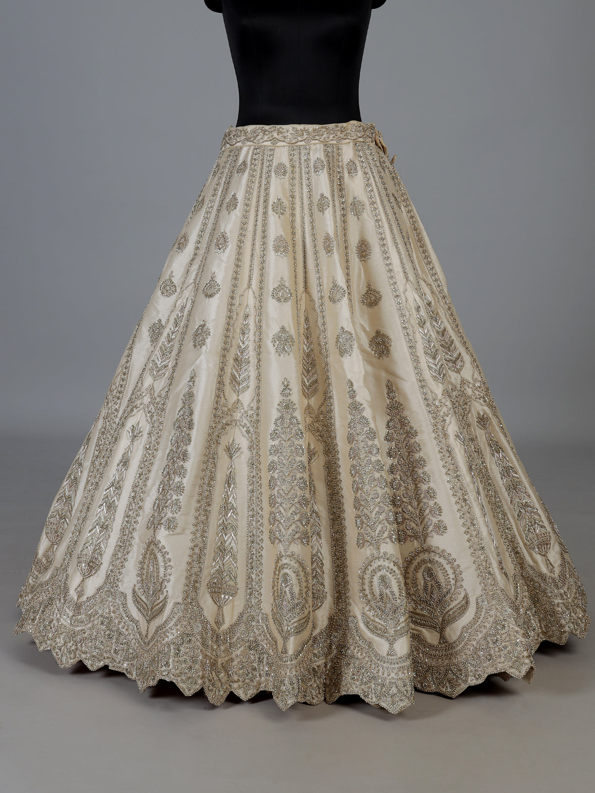 Ivory designer tussar silk bridal lehenga choli