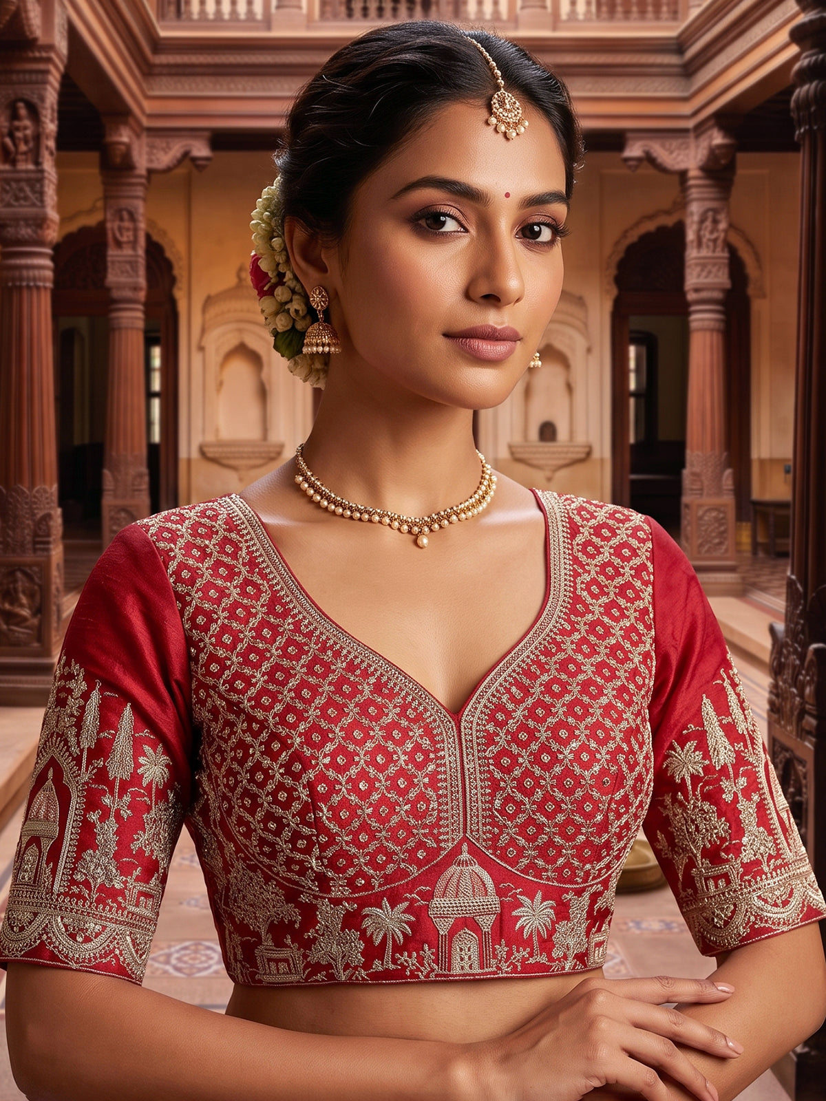 Red wedding wear designer lehenga choli with dupatta