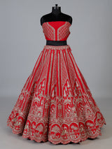 Red wedding wear designer lehenga choli with dupatta