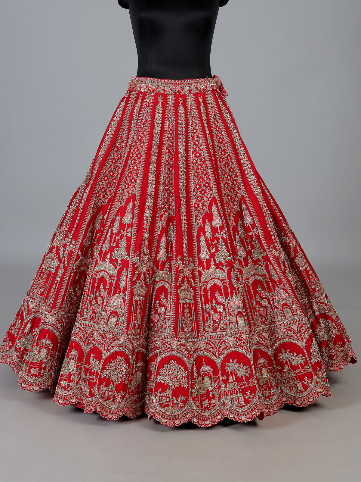 Red wedding wear designer lehenga choli with dupatta