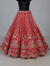 Red wedding wear designer lehenga choli with dupatta