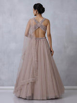 Purple designer net embellished lehenga choli