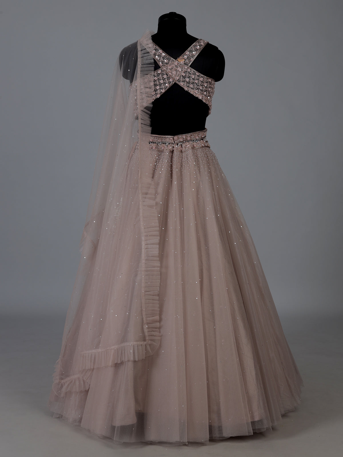 Purple designer net embellished lehenga choli