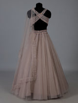 Purple designer net embellished lehenga choli