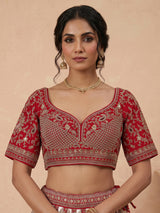 Off white bridal raw silk lehenga choli