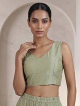 Sea green silk cape style sharara suit ensemble