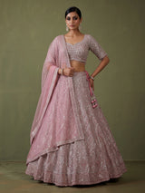 Onion pink designer net lehenga choli