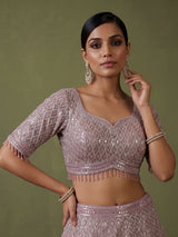 Onion pink designer net lehenga choli