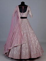 Onion pink designer net lehenga choli