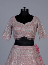 Onion pink designer net lehenga choli