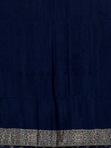 Blue designer dola silk saree with luxurious floral zari weaving