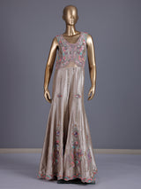 Gold luxury silk festive indo western jumpsuit