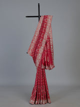 Pink bandhani dola silk bridal festive saree design