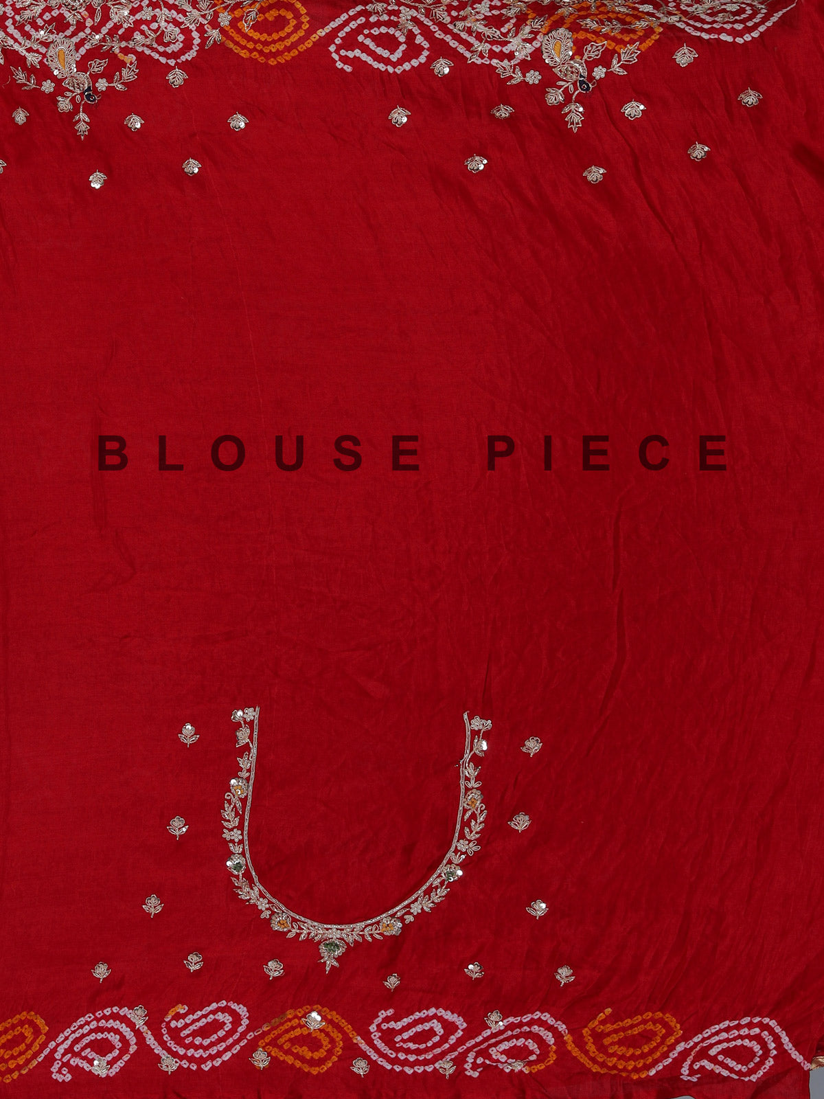 Red bandhani gajji silk handcrafted festive saree elegance