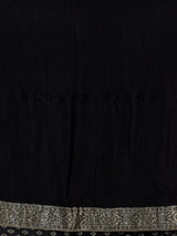 Black royal dola silk saree with zari