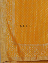 Yellow embellished dola silk celebration saree for women
