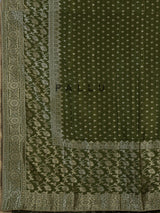 Green zari woven dola silk festive saree design