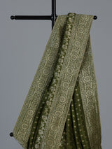 Green zari woven dola silk festive saree design