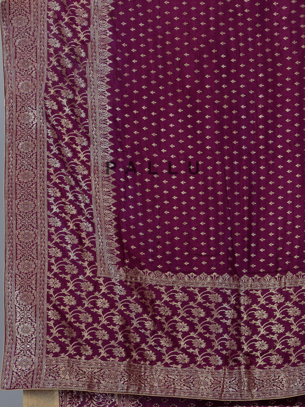 Purple woven dola silk wedding saree with elegance