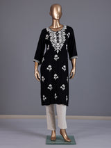Black premium cotton silk traditional kurti