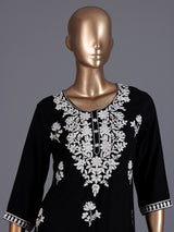 Black premium cotton silk traditional kurti