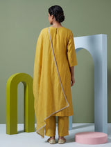 Mustard festive kurti set with timeless ethnic detailing