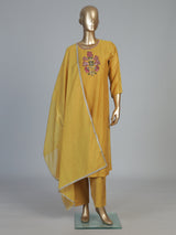 Mustard festive kurti set with timeless ethnic detailing