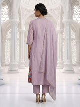Light purple kurti set with refined festive craftsmanship