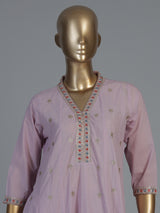 Light purple kurti set with refined festive craftsmanship
