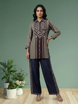 Multi printed designer palazzo fusion set