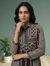 Multi printed designer palazzo fusion set