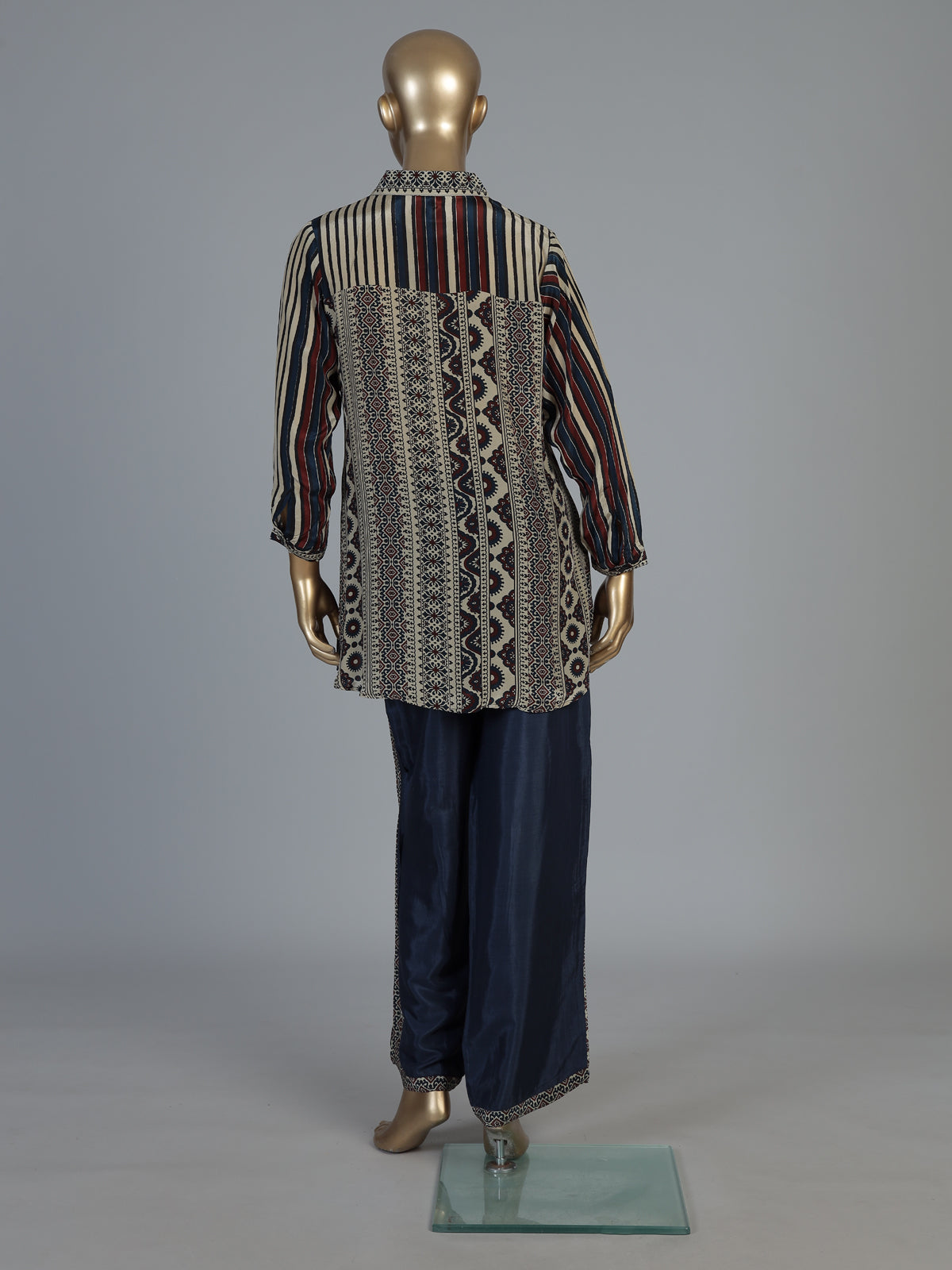 Multi printed designer palazzo fusion set