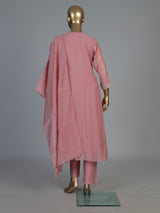 Pink crepe silk kurti set with luxurious festive sparkle