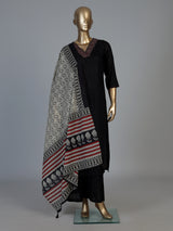 Black cotton kurti set with printed dupatta