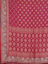 Rani pink georgette designer saree with festive elegance