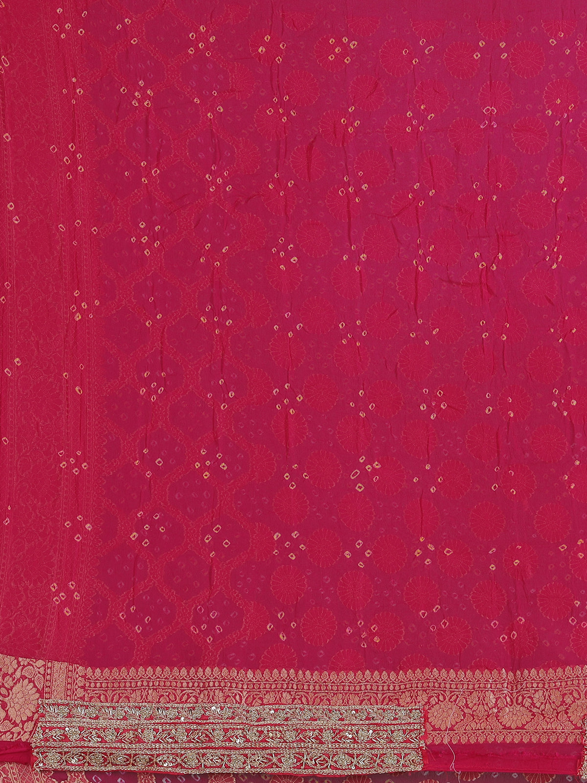 Rani pink georgette designer saree with festive elegance